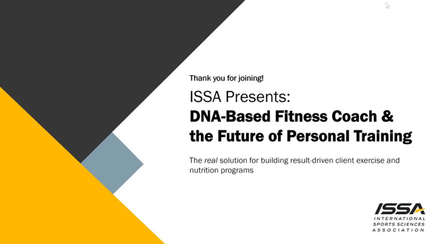 ISSA, International Sports Sciences Association, Certified Personal Trainer, ISSAonline, ISSA Talk, Episode 3: DNA-Based Fitness Coach