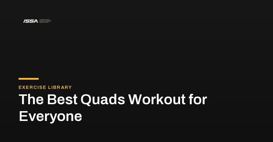 A lifter training the quadriceps with a lower-body strength exercise in a bright gym.